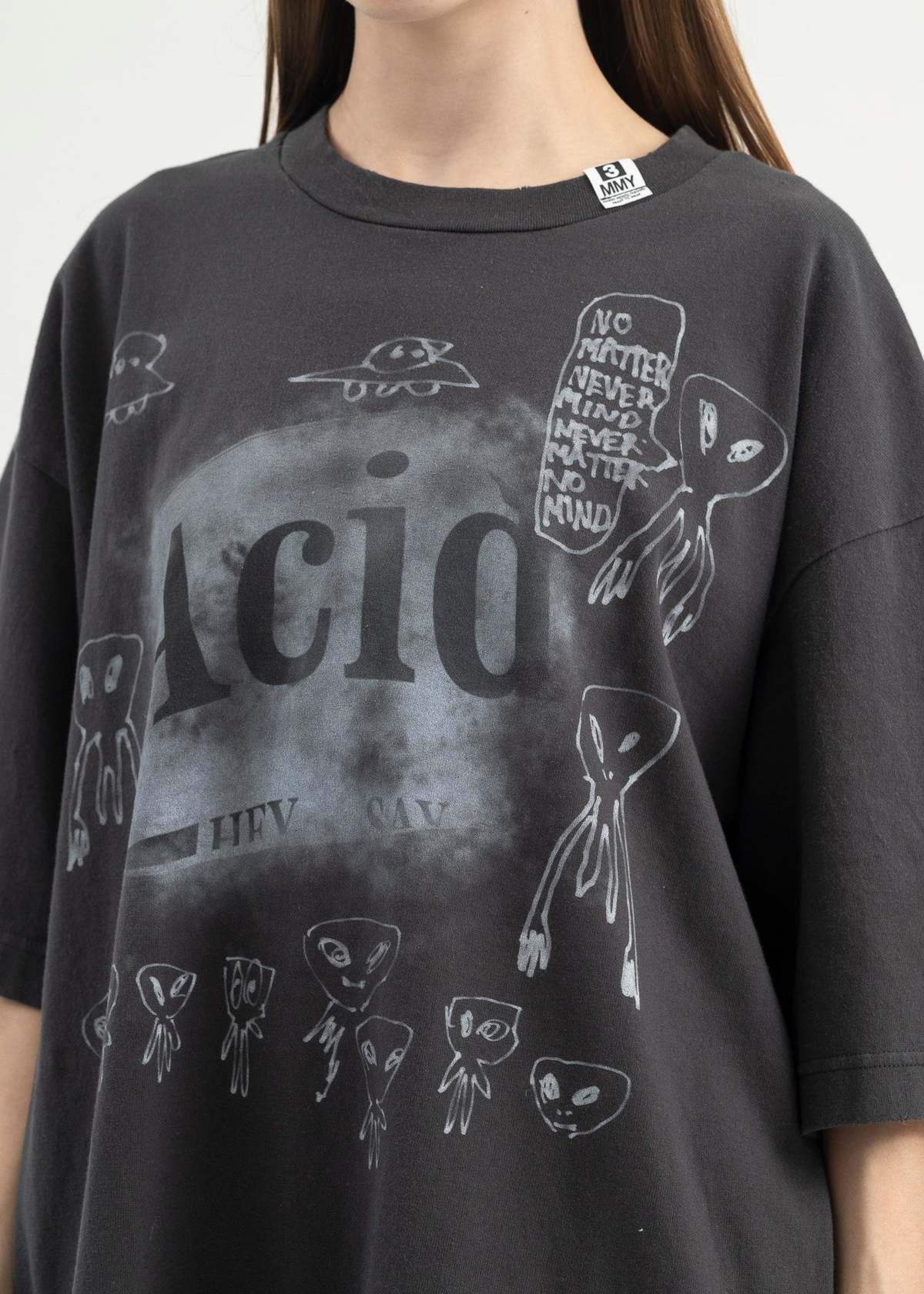 Mihara Yasuhiro DISTRESSED ACID PRINTED TEE - BLACK | Garmentory