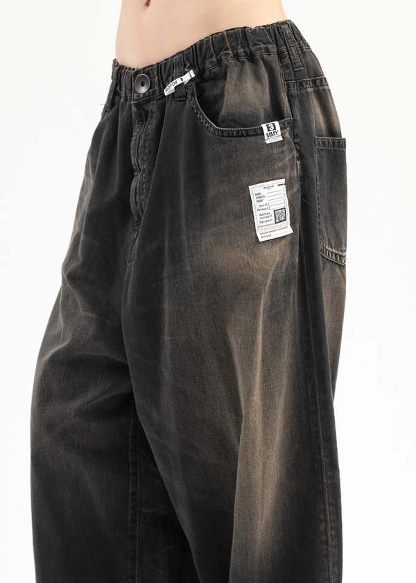 Mihara Yasuhiro LIGHT DENIM WIDE PANTS - BLACK | Garmentory