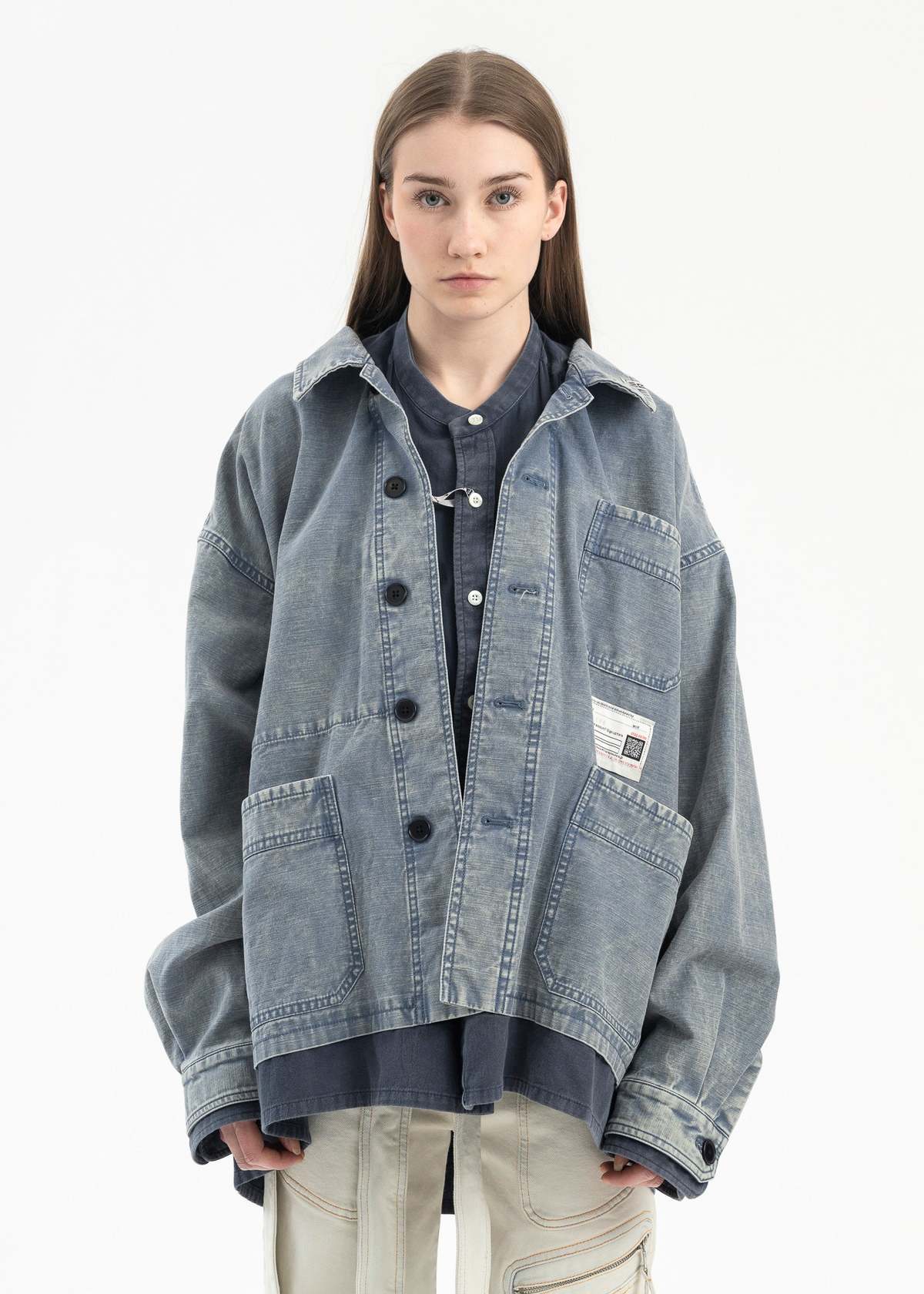 【MIHARA YASUHIRO】DOUBLE LAYERED SHIRTS Mihara Yasuhiro DOUBLE LAYERED L S SHIRTS - BLUE | Garmentory