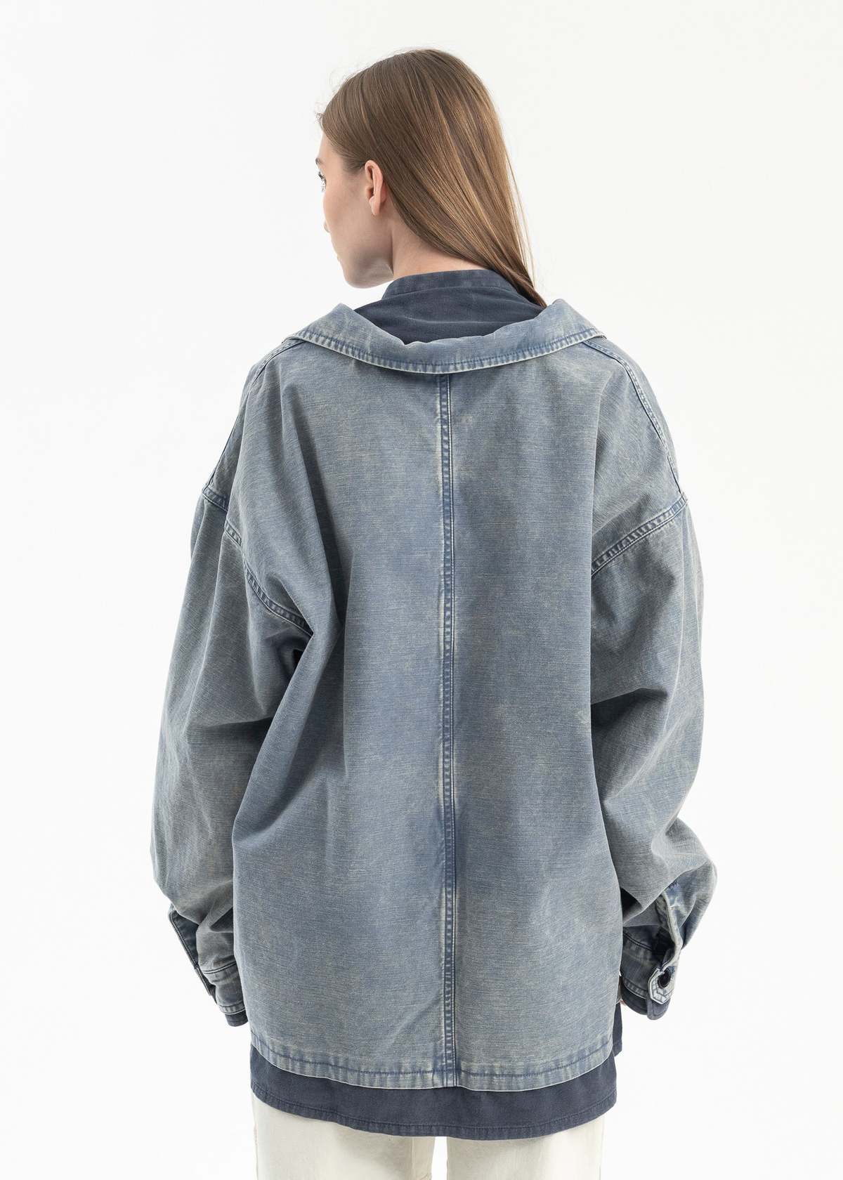 Mihara Yasuhiro DOUBLE LAYERED L S SHIRTS - BLUE | Garmentory