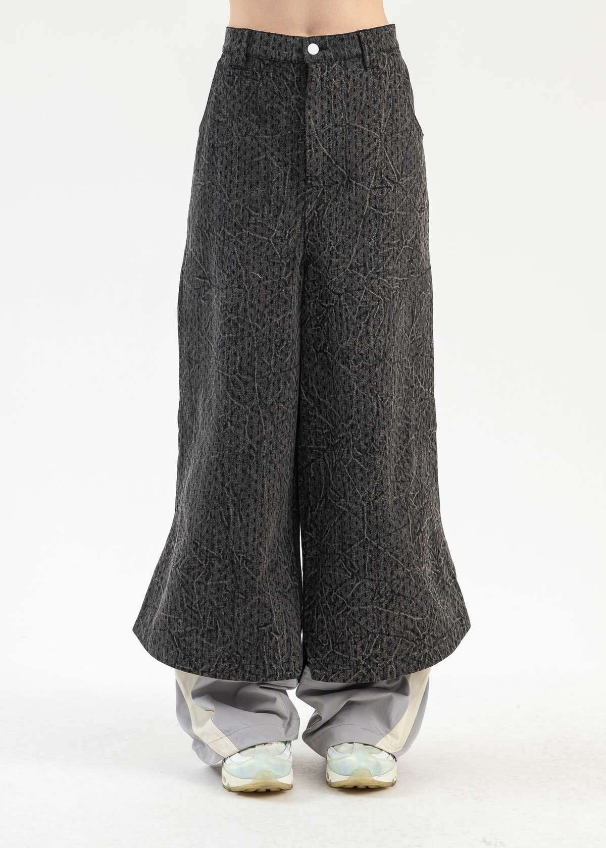 NAMESAKE EUPHORIC PRINCE CRINKLE WASH TRACK JEANS - BLACK | Garmentory