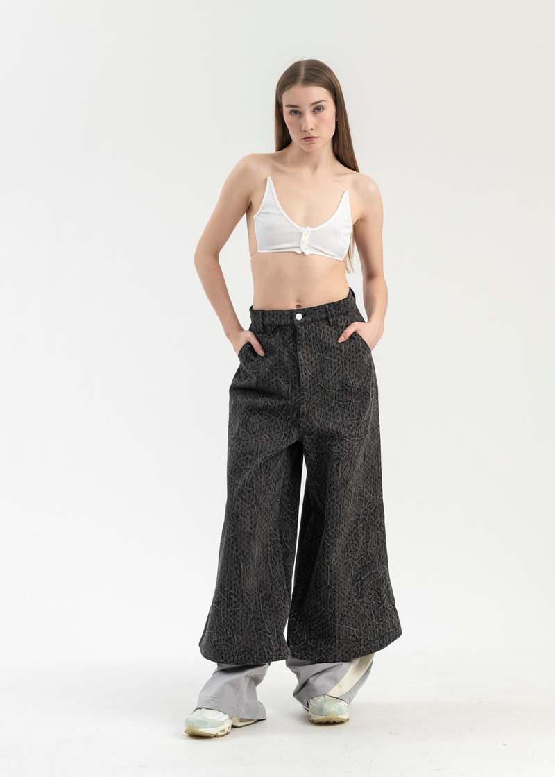 NAMESAKE EUPHORIC PRINCE CRINKLE WASH TRACK JEANS - BLACK | Garmentory