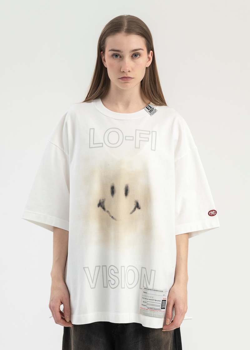 MIHARA YASUHIRO Smily Face Printed Tee スマイル T Mihara Yasuhiro SMILY FACE PRINTED TEE - WHITE | Garmentory