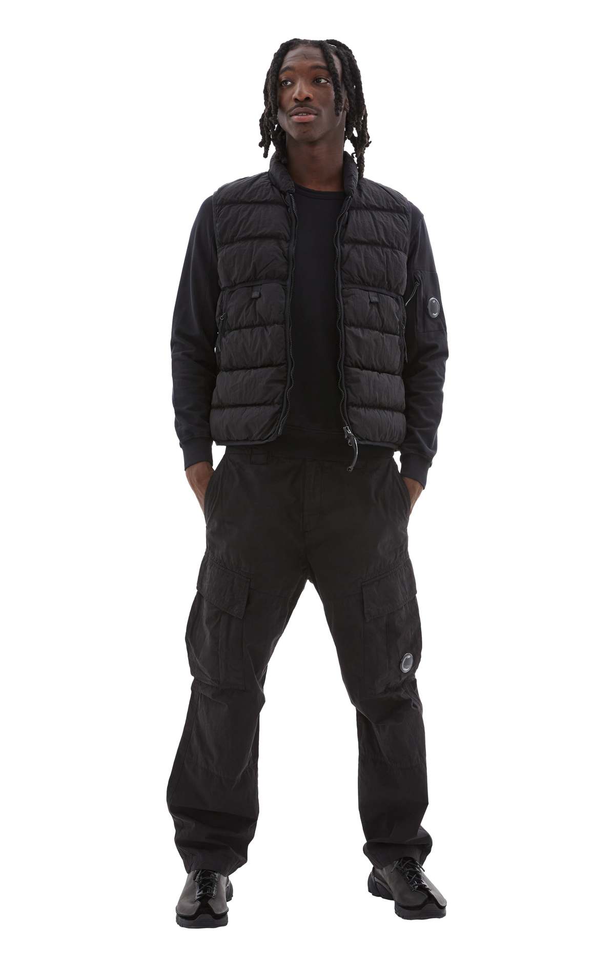 C.P. Company Eco-Chrome R Down Vest - Black | Garmentory
