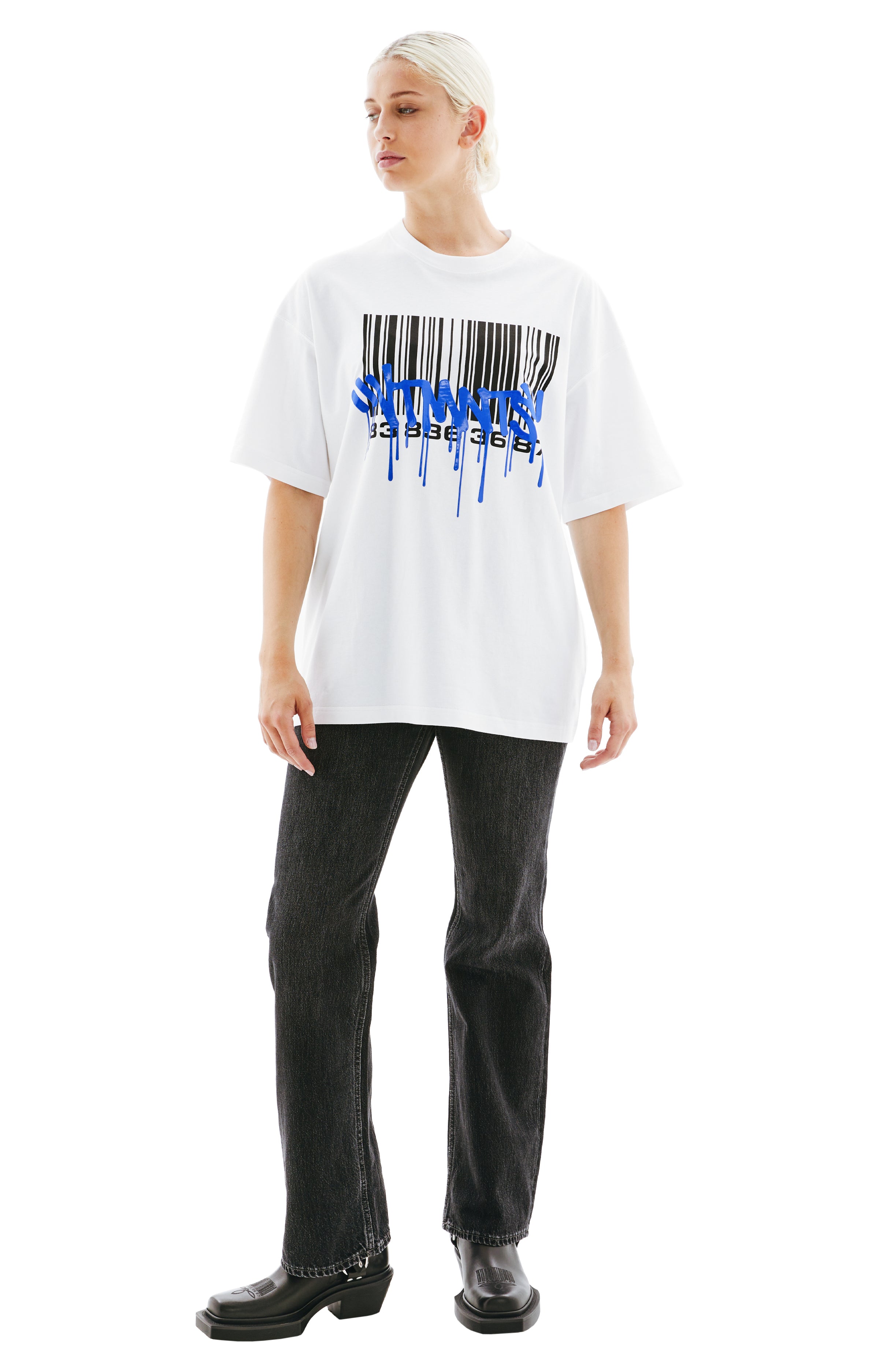 【関税込み】VTMNTS 'Barcode' shirt VTMNTS Graffiti Big Barcode T-shirt - White | Garmentory