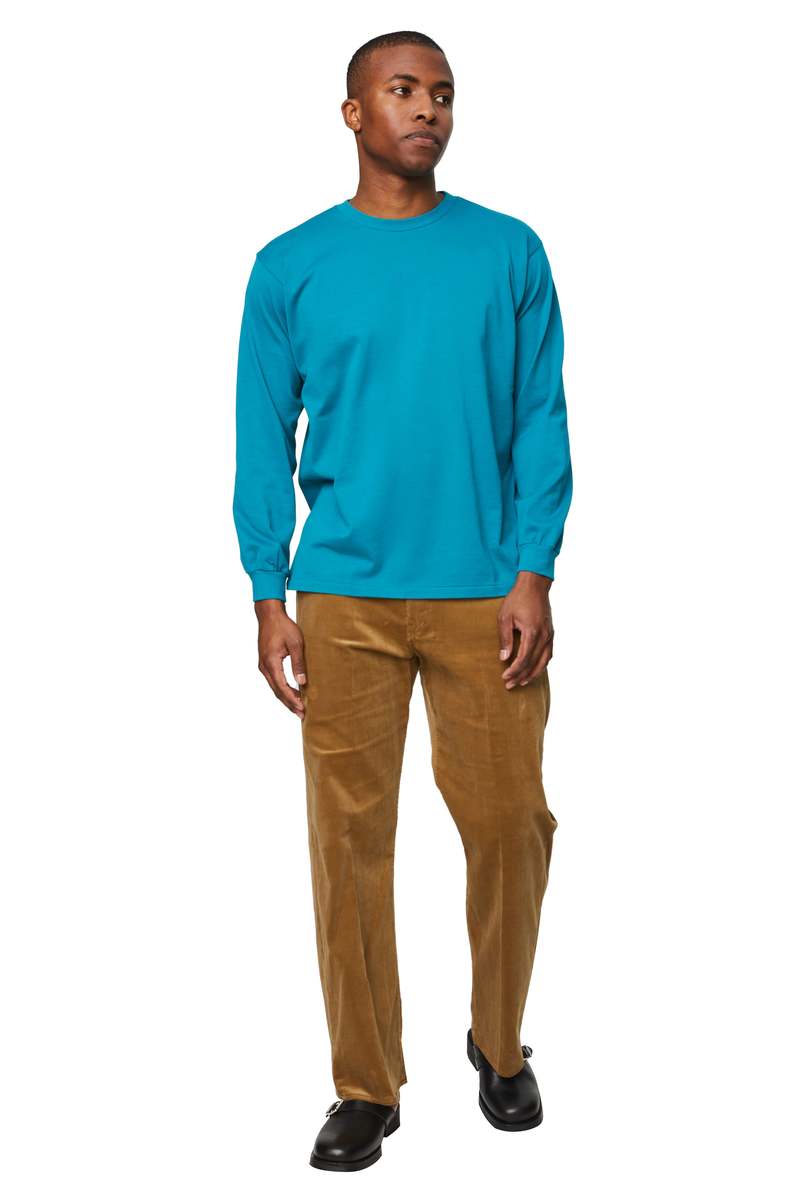 Auralee Luster Plaiting L/S Tee - Teal Green | Garmentory