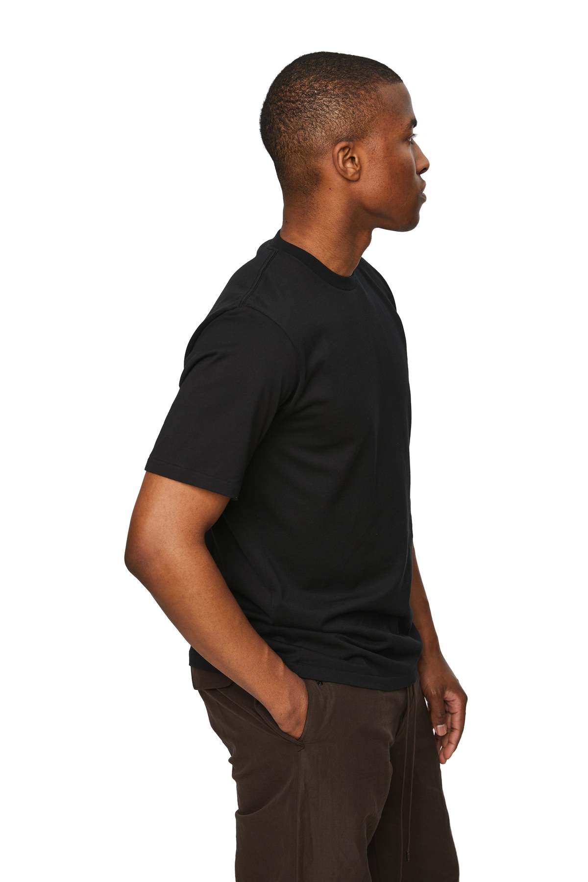 Auralee LUSTER PLAITING TEE - BLACK | Garmentory