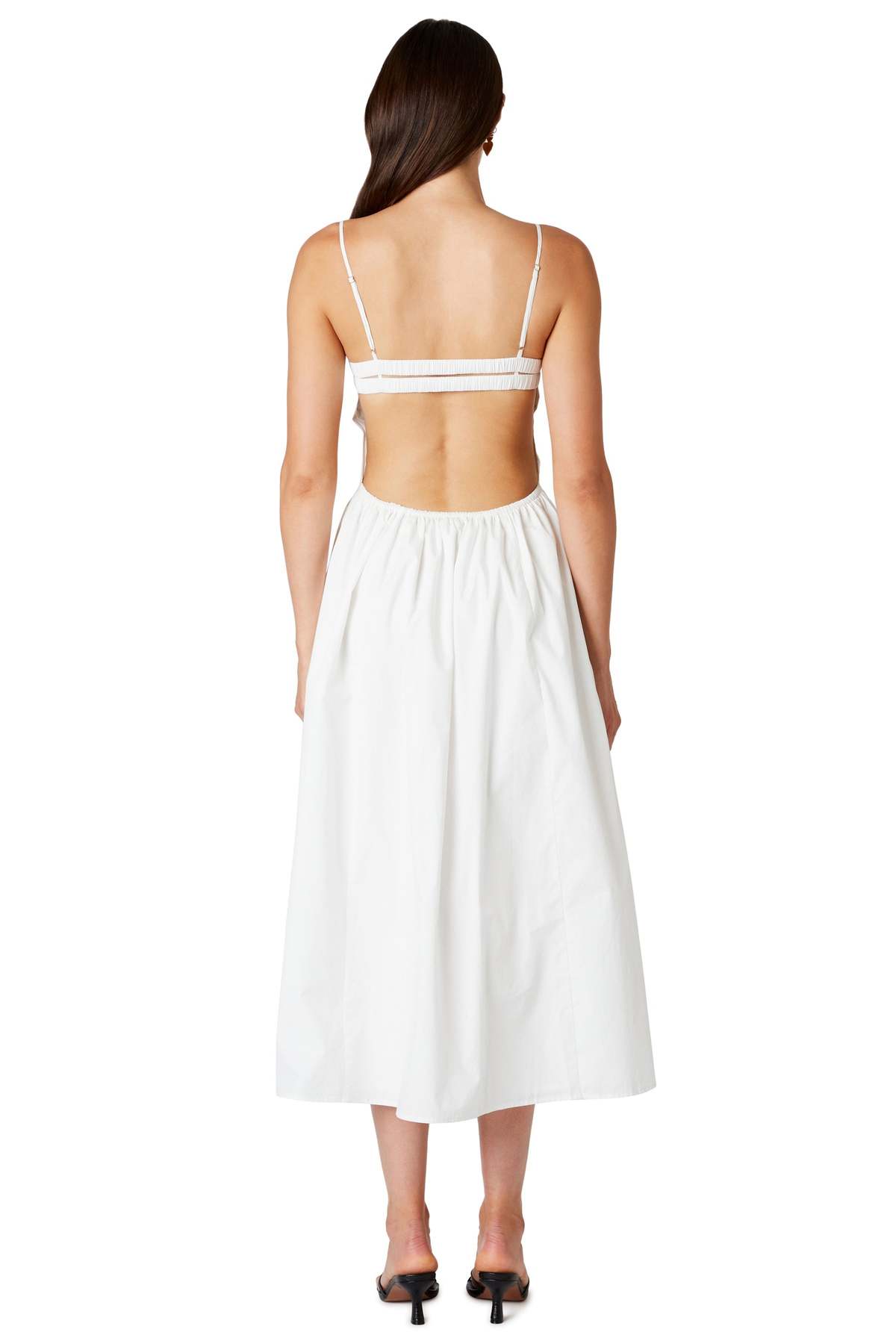NIA Cotton Open Back Dress - White | Garmentory