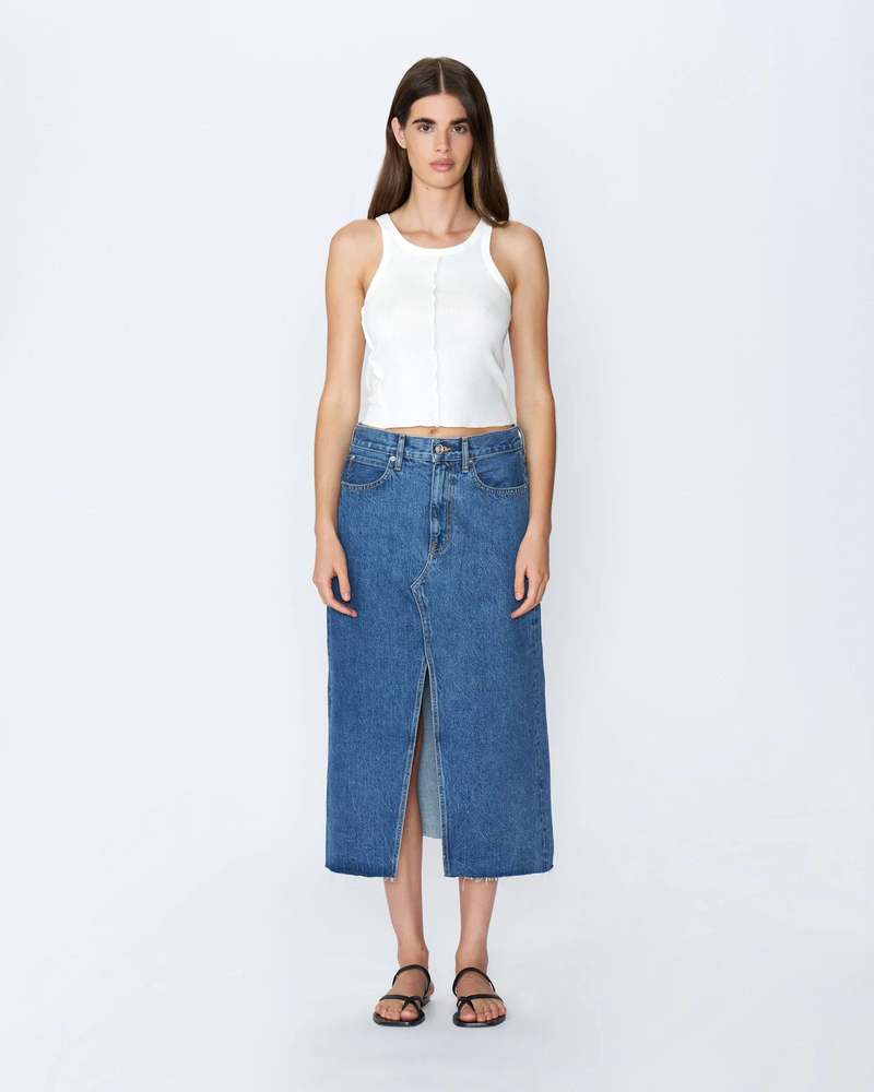 SWEET VISION WOVEN MIDI SKIRT