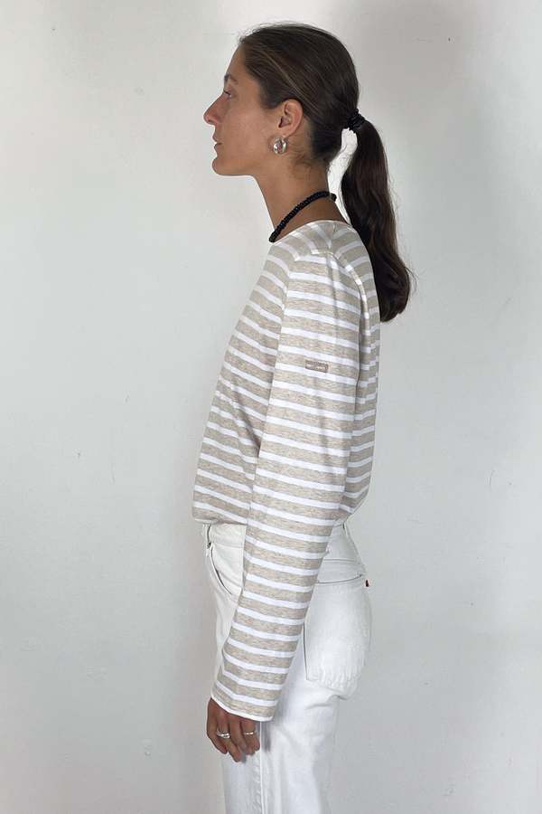 Saint James Top - Beige/White Stripe