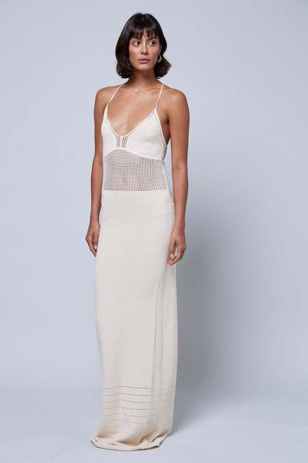 white knit dress short Patou