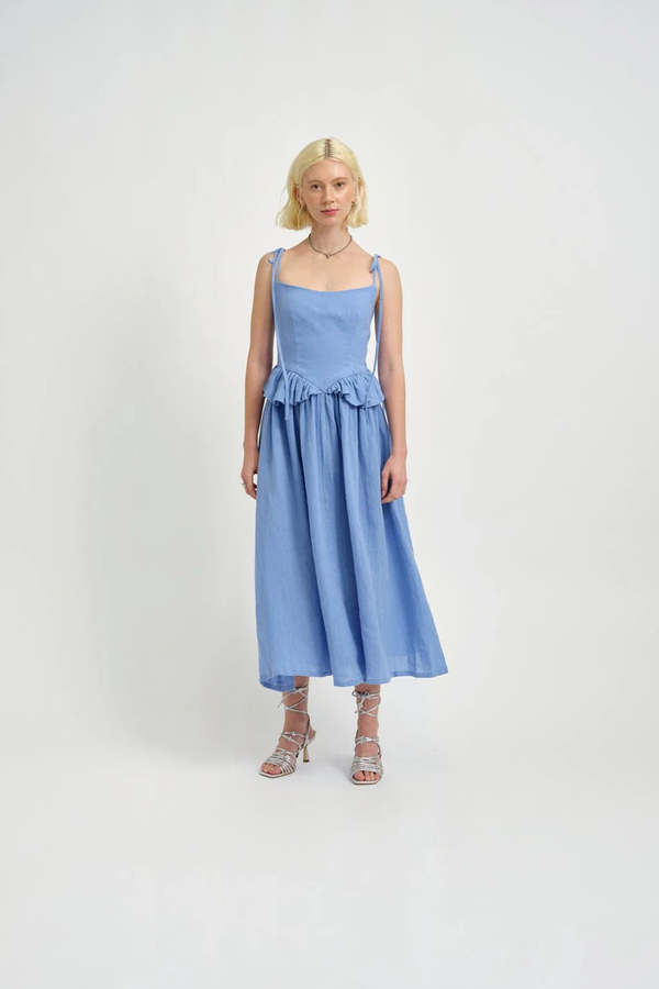 Eliza Faulkner Tessa Linen Dress - Blue