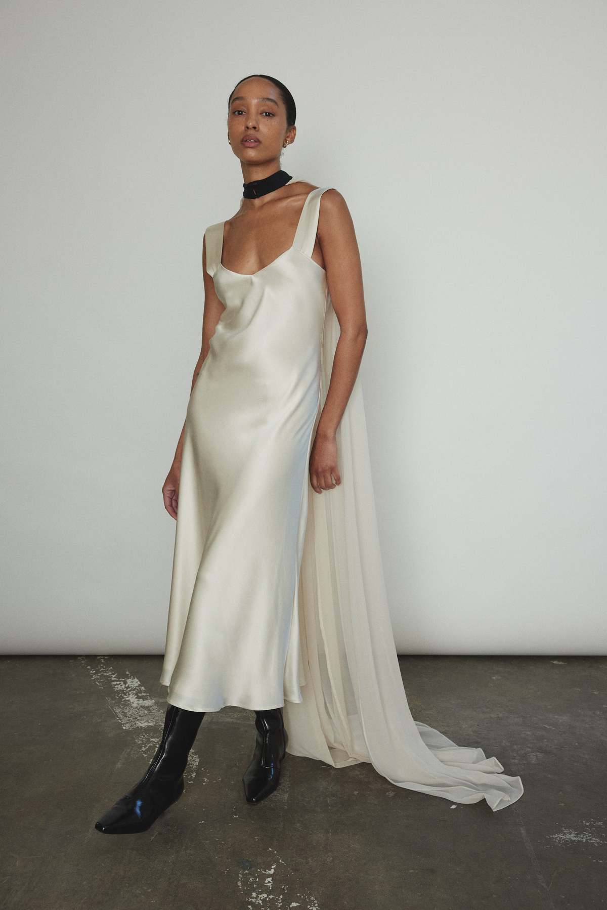 Silk Chiffon Choker Cape | Garmentory