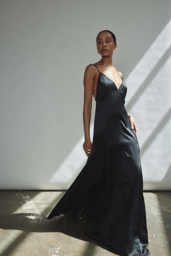 Kamperett Simone Slip Dress - Black | Garmentory