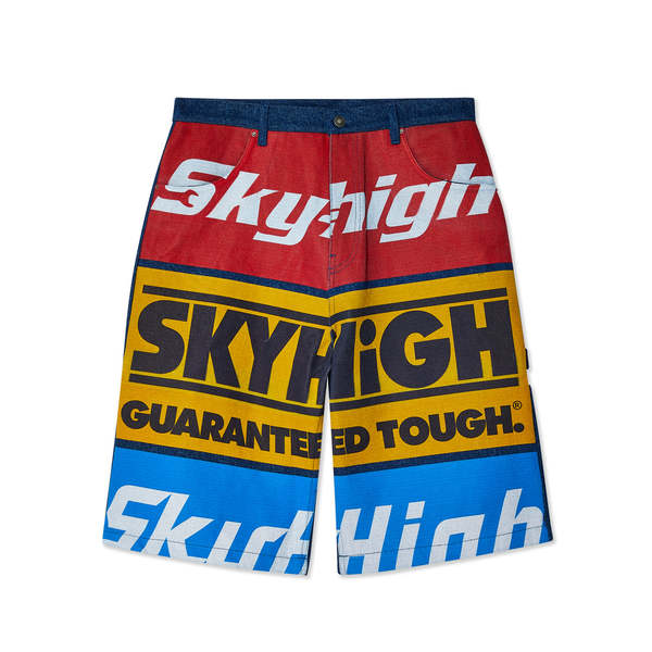 SKY HIGH FARM WORKWEAR Construction Graphic Logo Shorts - Multi