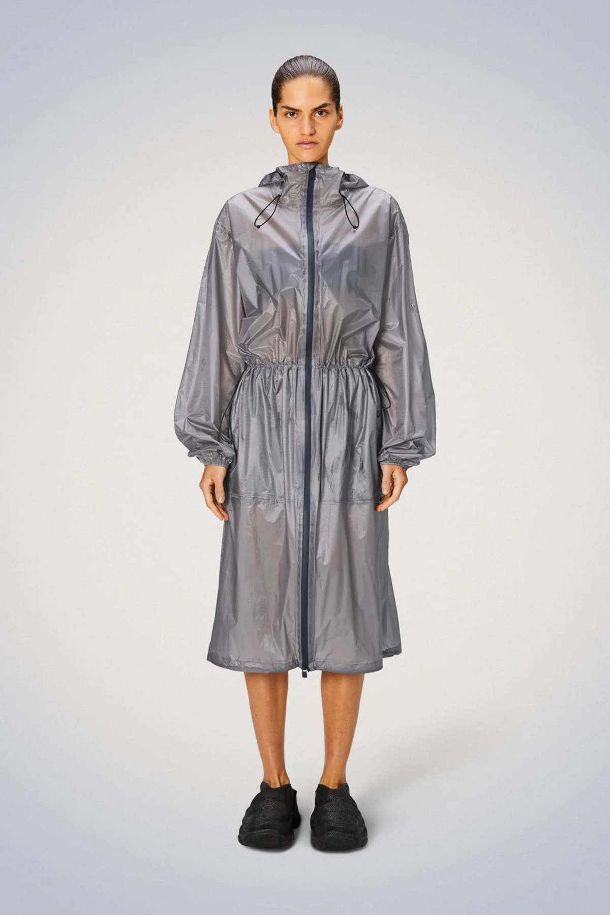 Rains Norton Long Rain Jacket - Flint | Garmentory