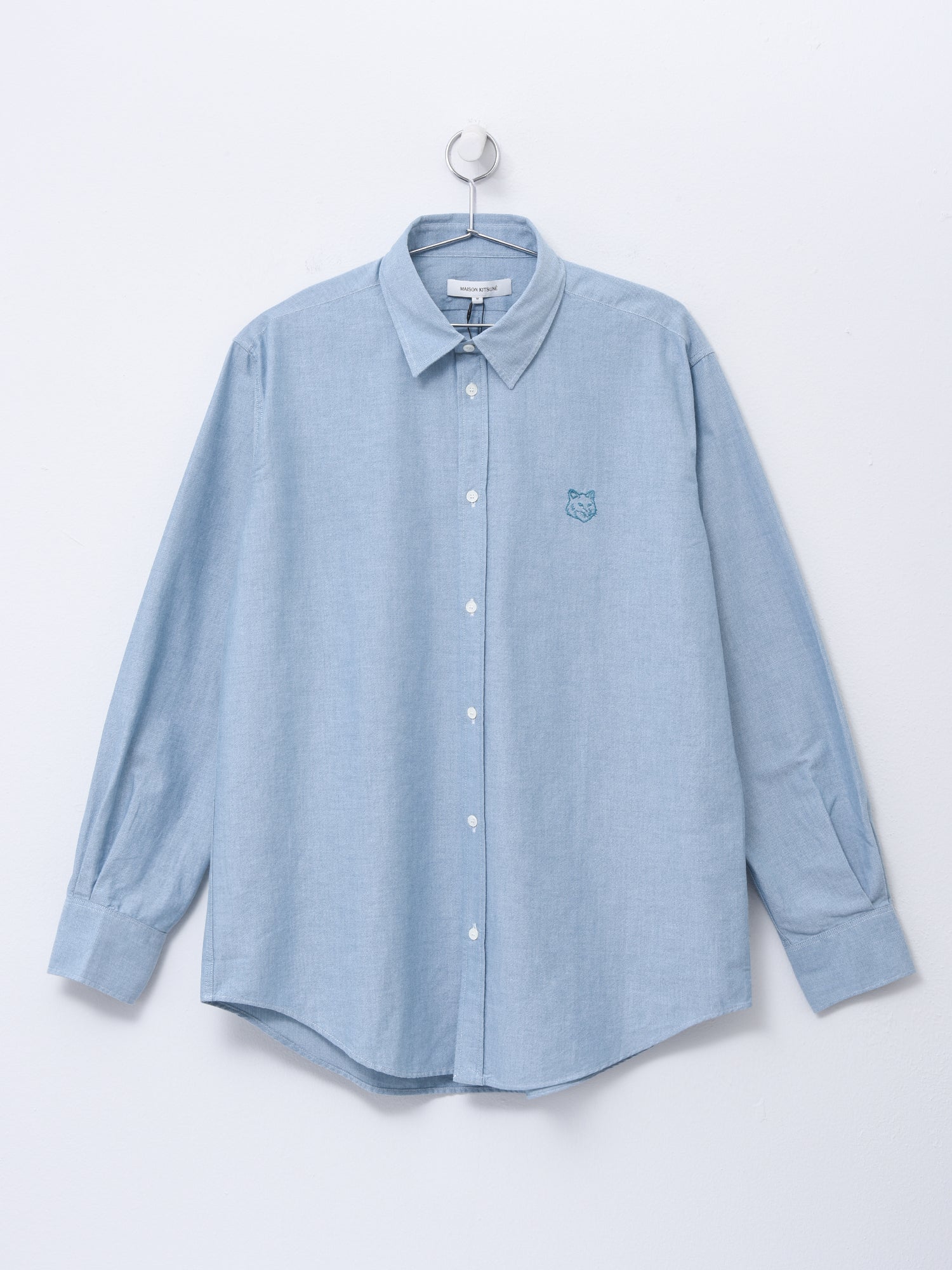 Maison Kitsuné CONTOUR FOX HEAD SKATE SHIRT - TEAL | Garmentory