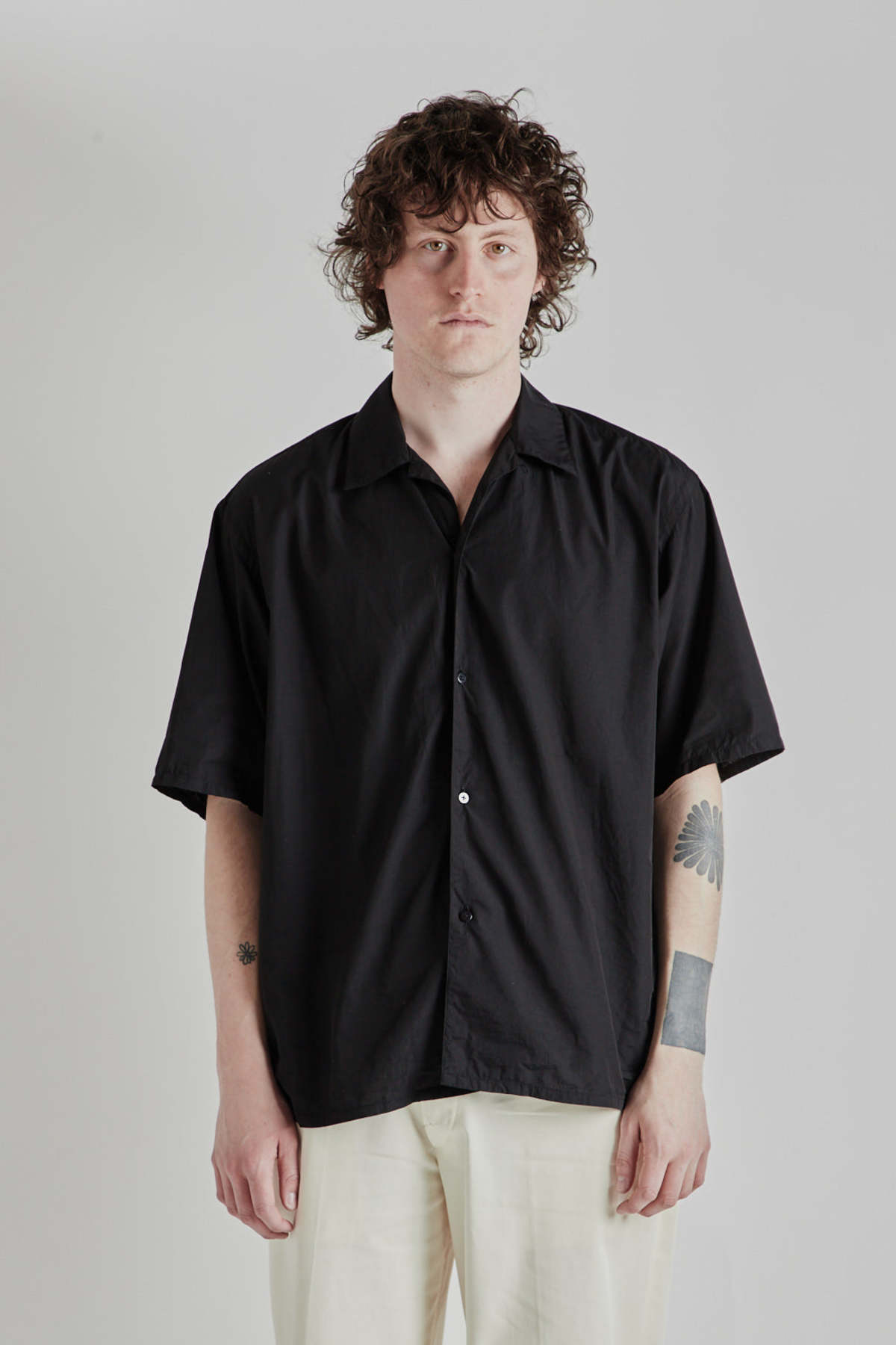 Chambray-Open-Collar-Shirt---