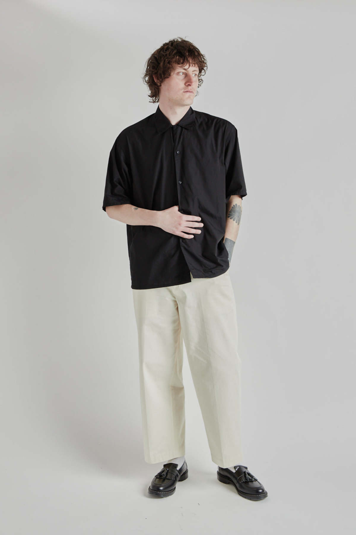 トップス blurhms Chambary Open-Collar Shirt blurhms (ブラームス) Chambray Open-Collar Shirt