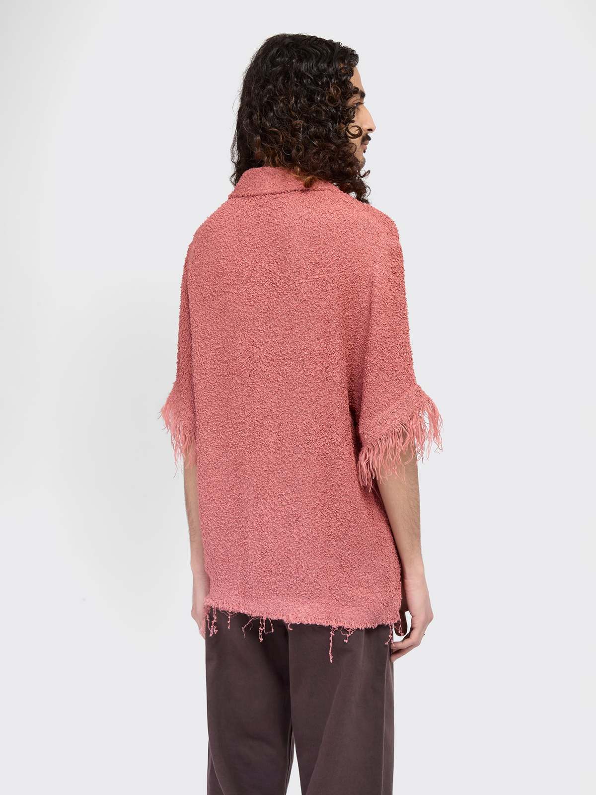 Séfr Fausto Shirt - Washed Fringed Red | Garmentory