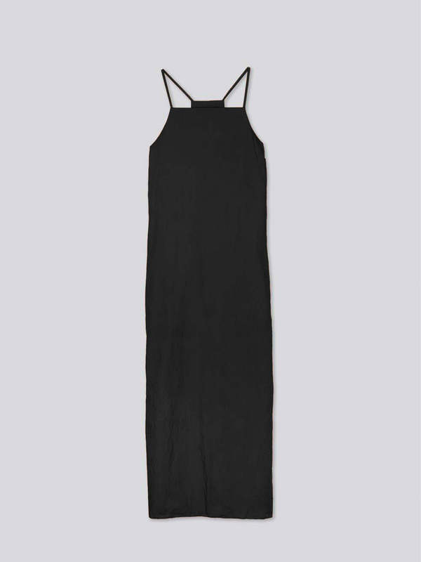 SAYAKA DAVIS NEW YORK Crinkled I-Line Dress - Black SAYAKA DAVIS NEW YORK Crinkled I-Line Dress - Black
