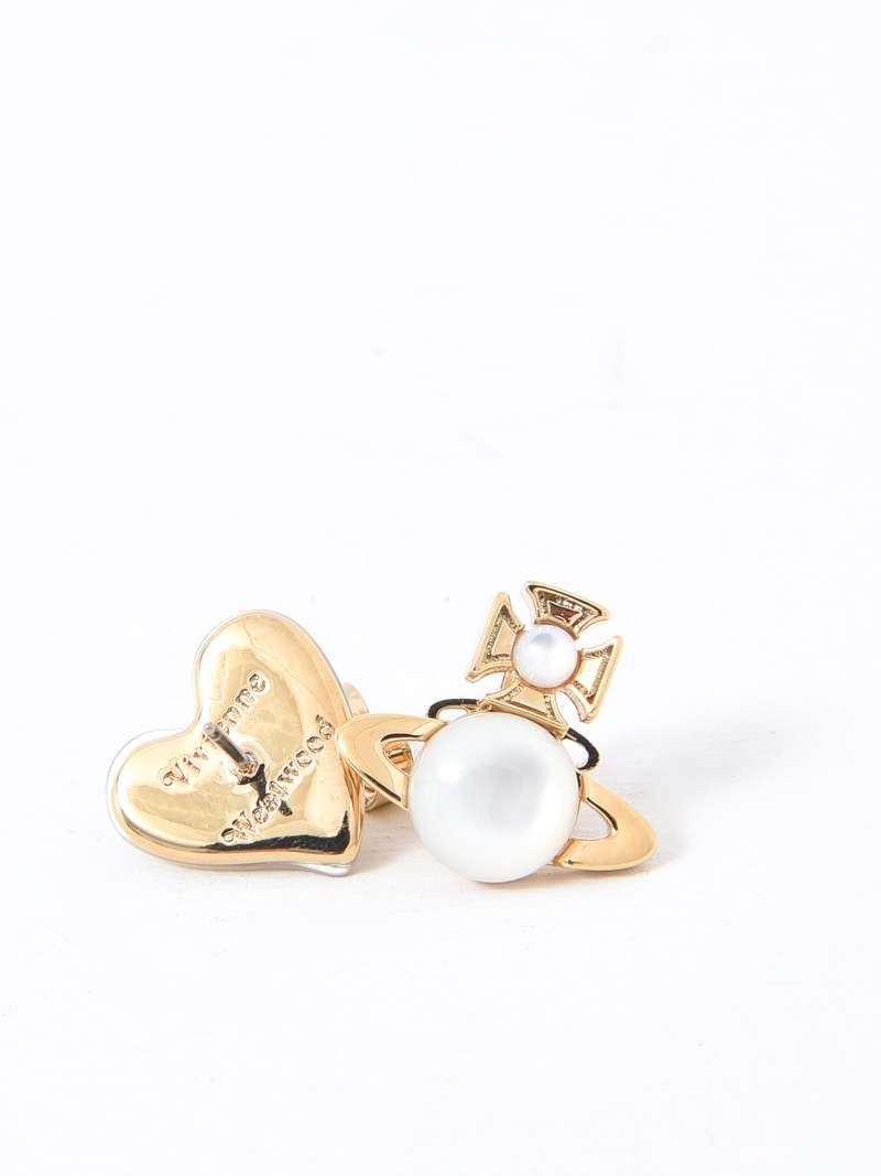 Vivienne Westwood Thomasina Earring - Gold/White | Garmentory