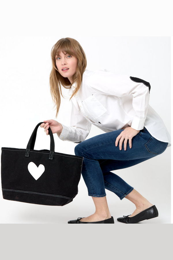 Kerri Rosenthal Imperfect Heart Tote Bag - Black/White