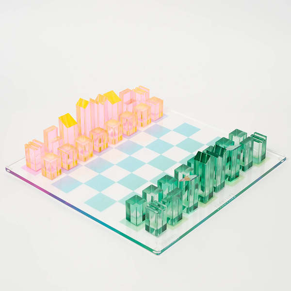 Sunnylife Lucite Check And Checkers Ombre Sherbert Chess Set - Multicolour Sunnylife Lucite Check And Checkers Ombre Sherbert Chess Set - Multicolour