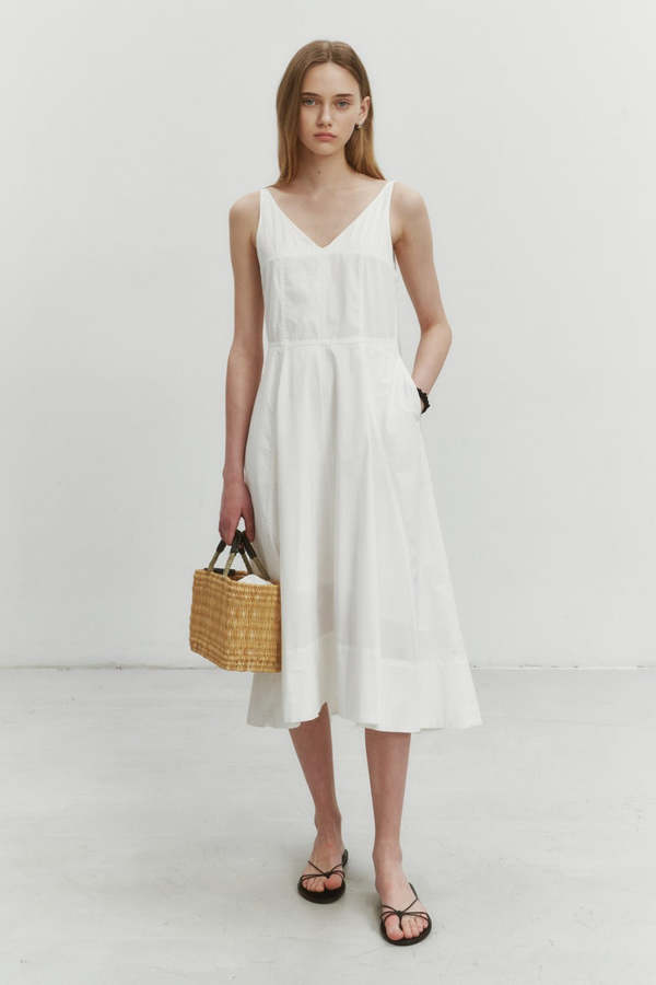 Dunst MAXI FLARE DRESS - White | Garmentory Dunst MAXI FLARE DRESS - White | Garmentory