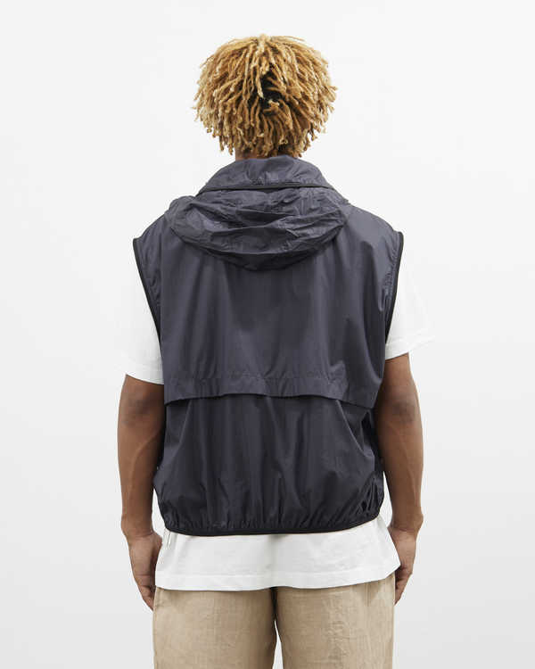 トップス 90s CHRISTOPHE LEMAIRE Tech Nylon Vest Lemaire Zipped Hooded Blouson - Black | Garmentory