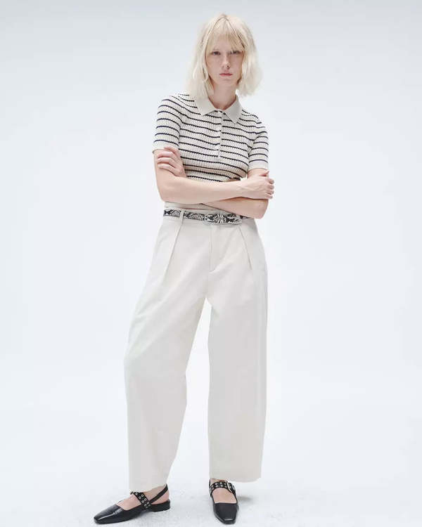 Rag & Bone Olivia Stripe Pant in Turtledove