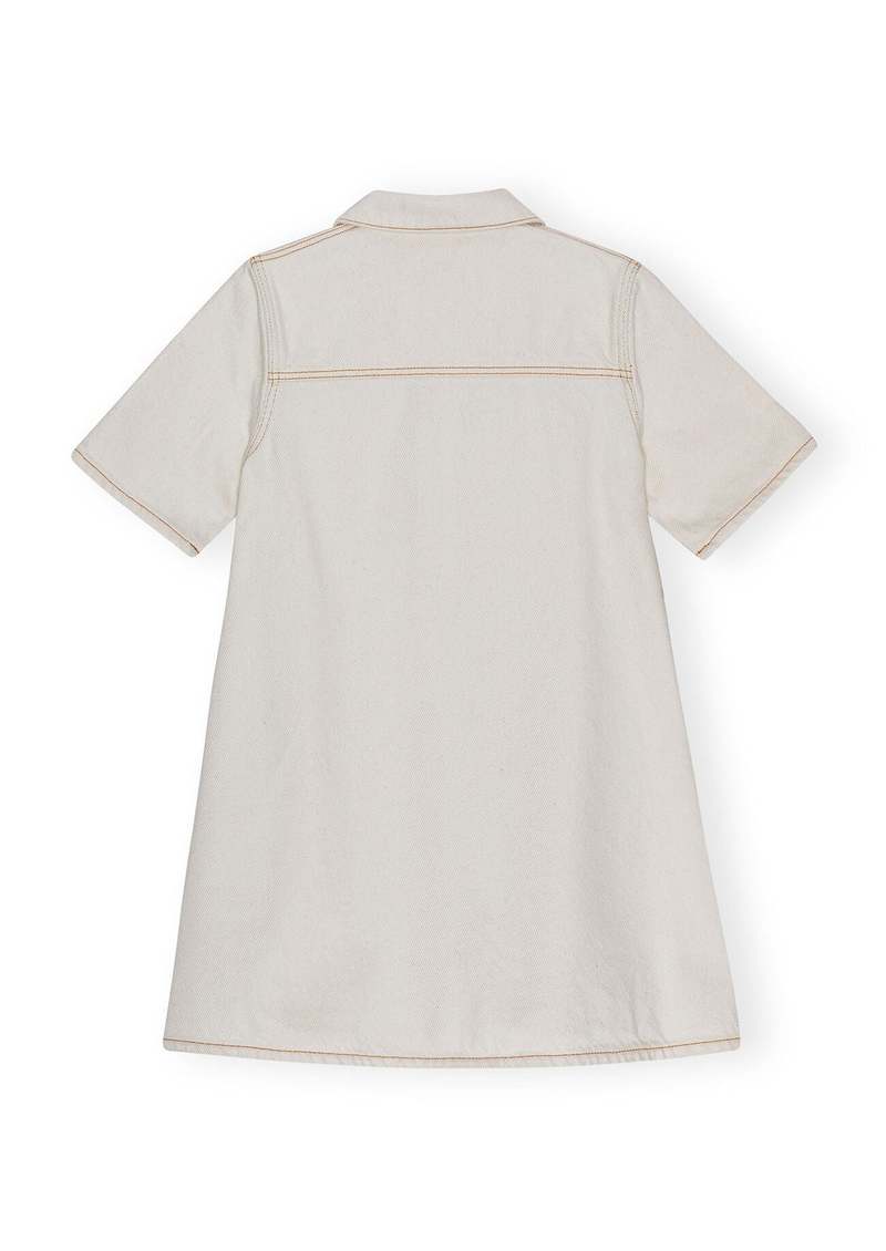 Ganni Heavy Denim Mini Dress - Egret | Garmentory