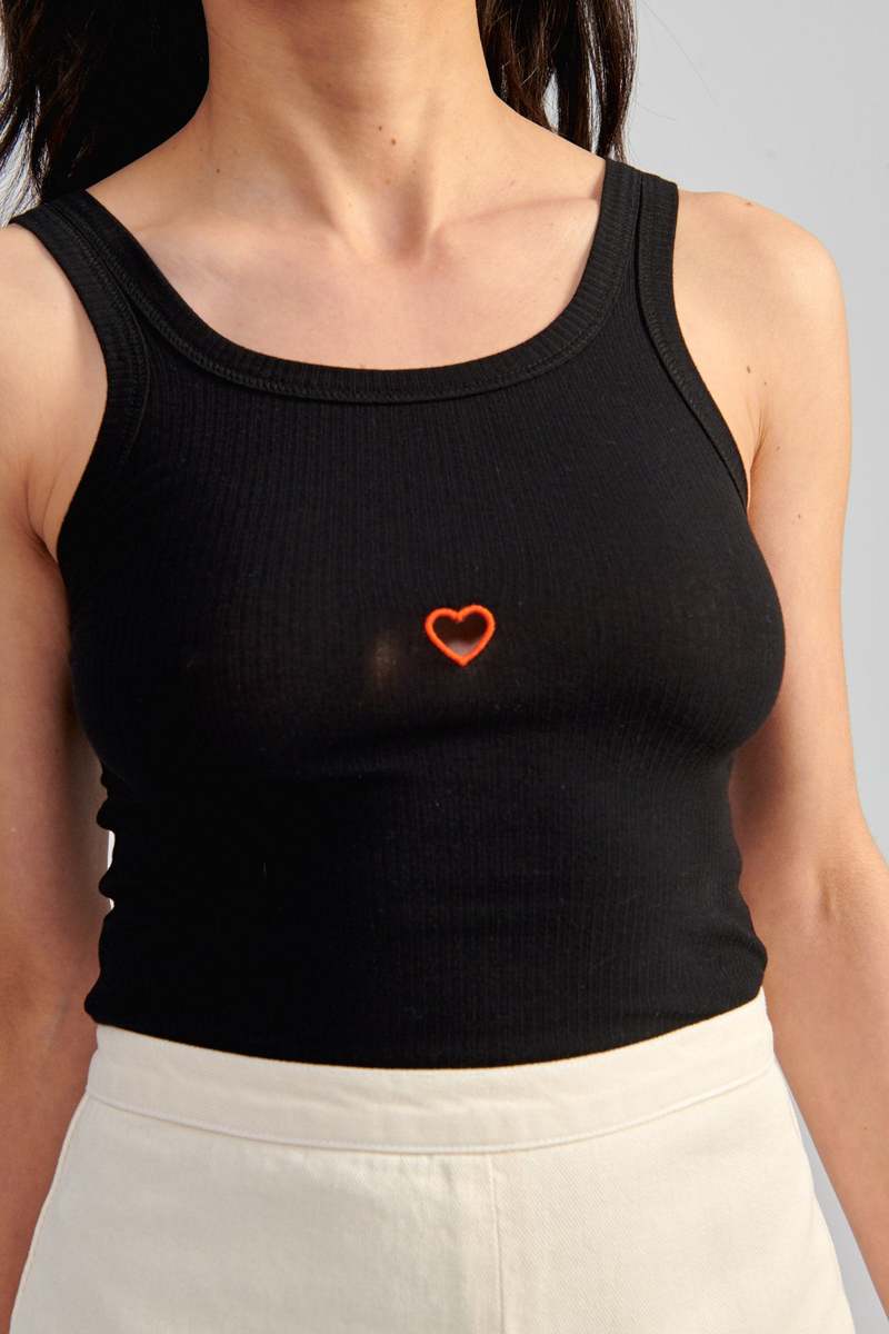 Baserange Heart Tank - Black | Garmentory