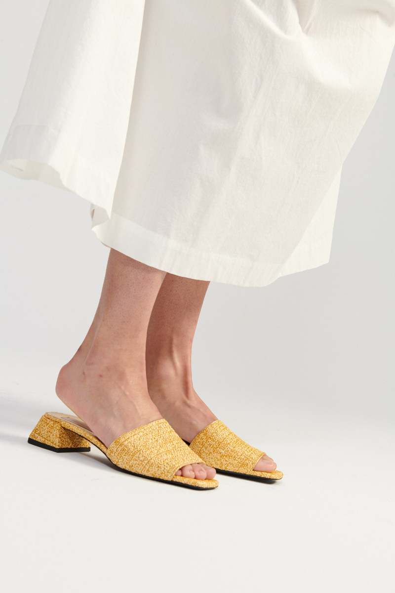Suzanne Rae Simple Slide - Gold Summer Tweed Suzanne Rae Simple Slide - Gold Summer Tweed