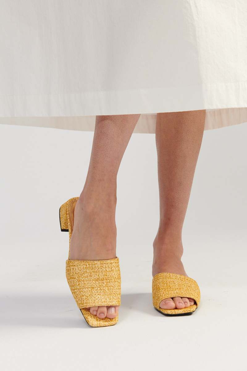 Suzanne Rae Simple Slide - Gold Summer Tweed Suzanne Rae Simple Slide - Gold Summer Tweed