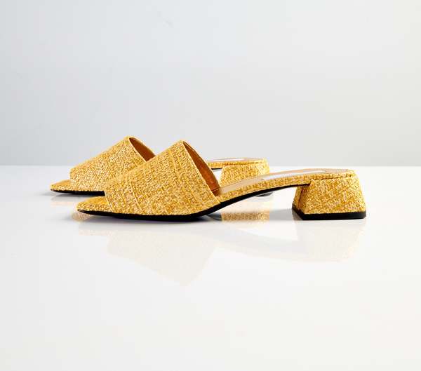 Suzanne Rae Simple Slide - Gold Summer Tweed Suzanne Rae Simple Slide - Gold Summer Tweed