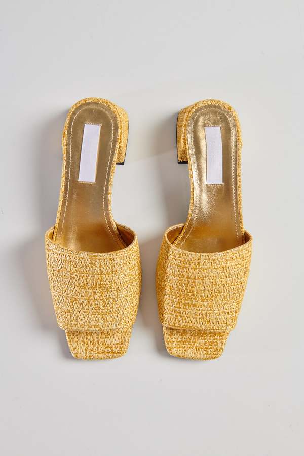 Suzanne Rae Simple Slide - Gold Summer Tweed Suzanne Rae Simple Slide - Gold Summer Tweed