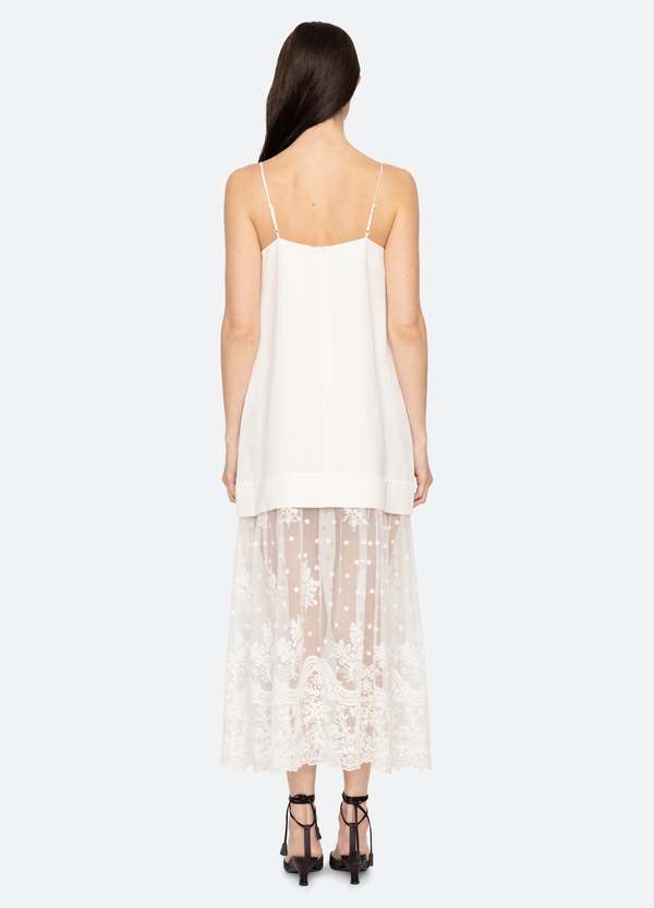 knee length dresses for ladies Women's Just Fell Into Place Ivory Tropical Print Linen Blend Maxi Dress | Size: L main image 1