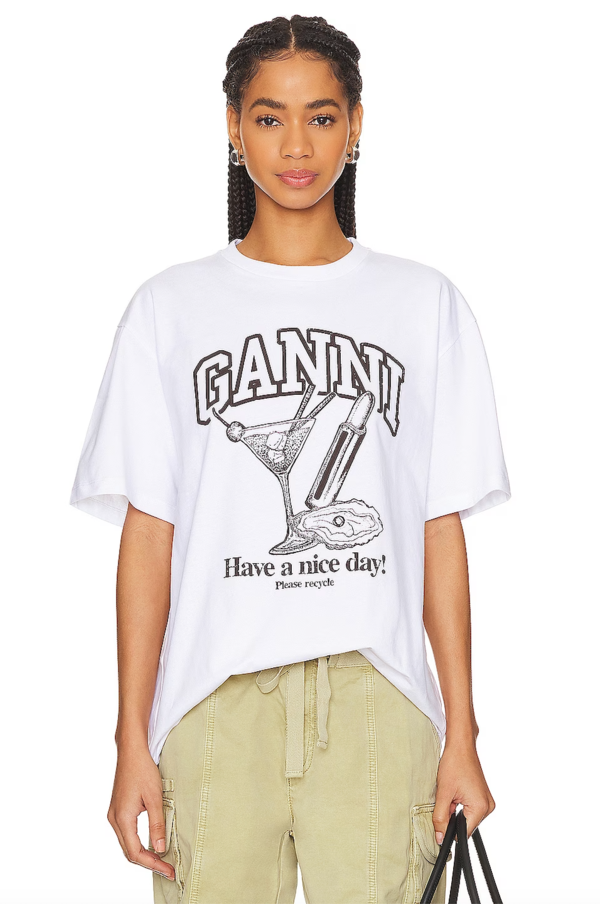☆韓国の人気☆【GANNI】☆SHORT-SLEEVED ROUND NECK T-SHIRTS☆ ☆韓国の人気☆【GANNI】☆SHORT-SLEEVED ROUND NECK T-SHIRTS☆