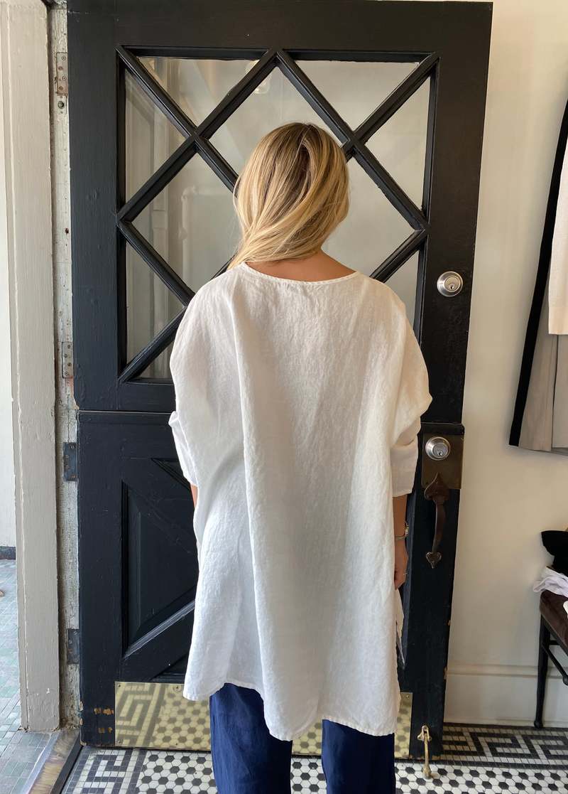 Cut Loose Linen Slit Tunic - | Garmentory
