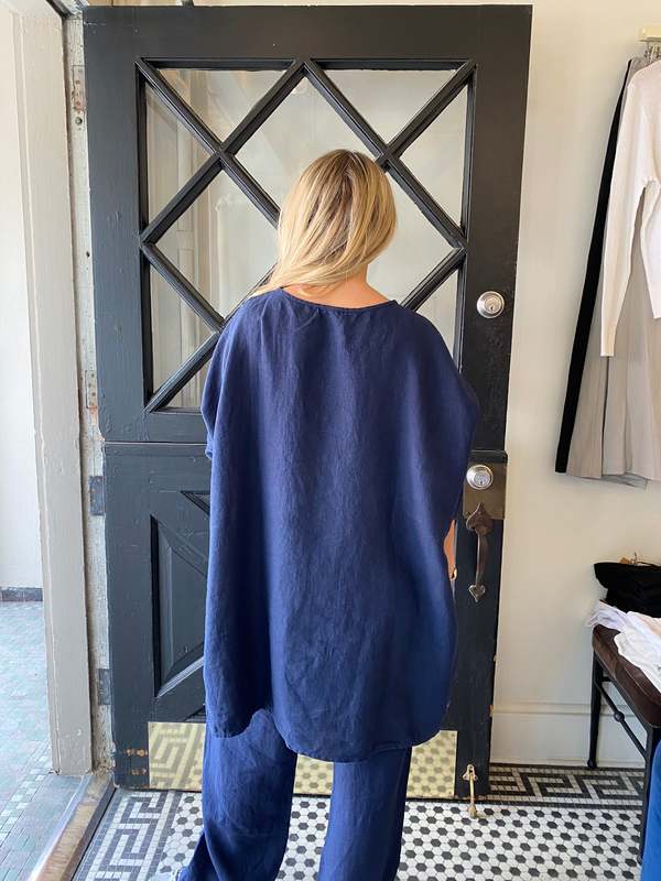 Cut Loose Linen Slit Tunic - | Garmentory