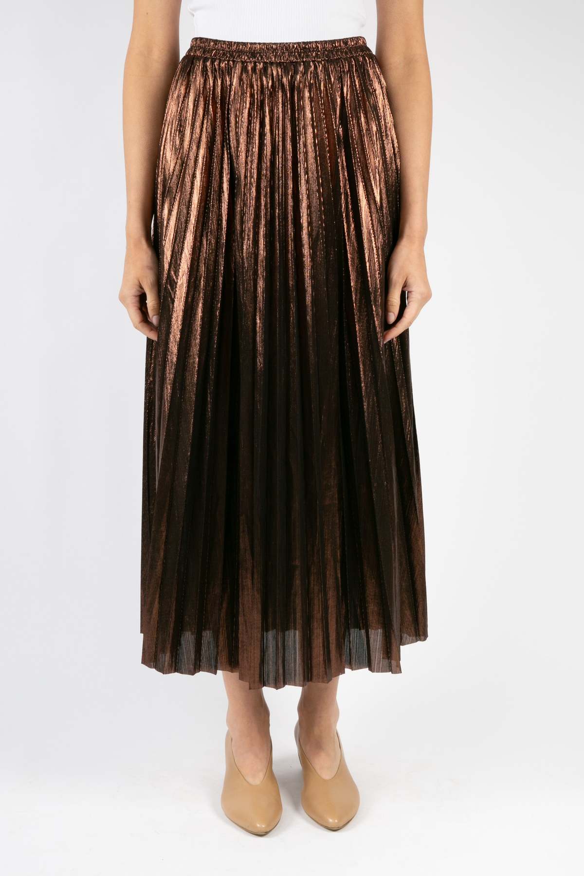 Vannina Vesperini Pleated Skirt - Copper | Garmentory