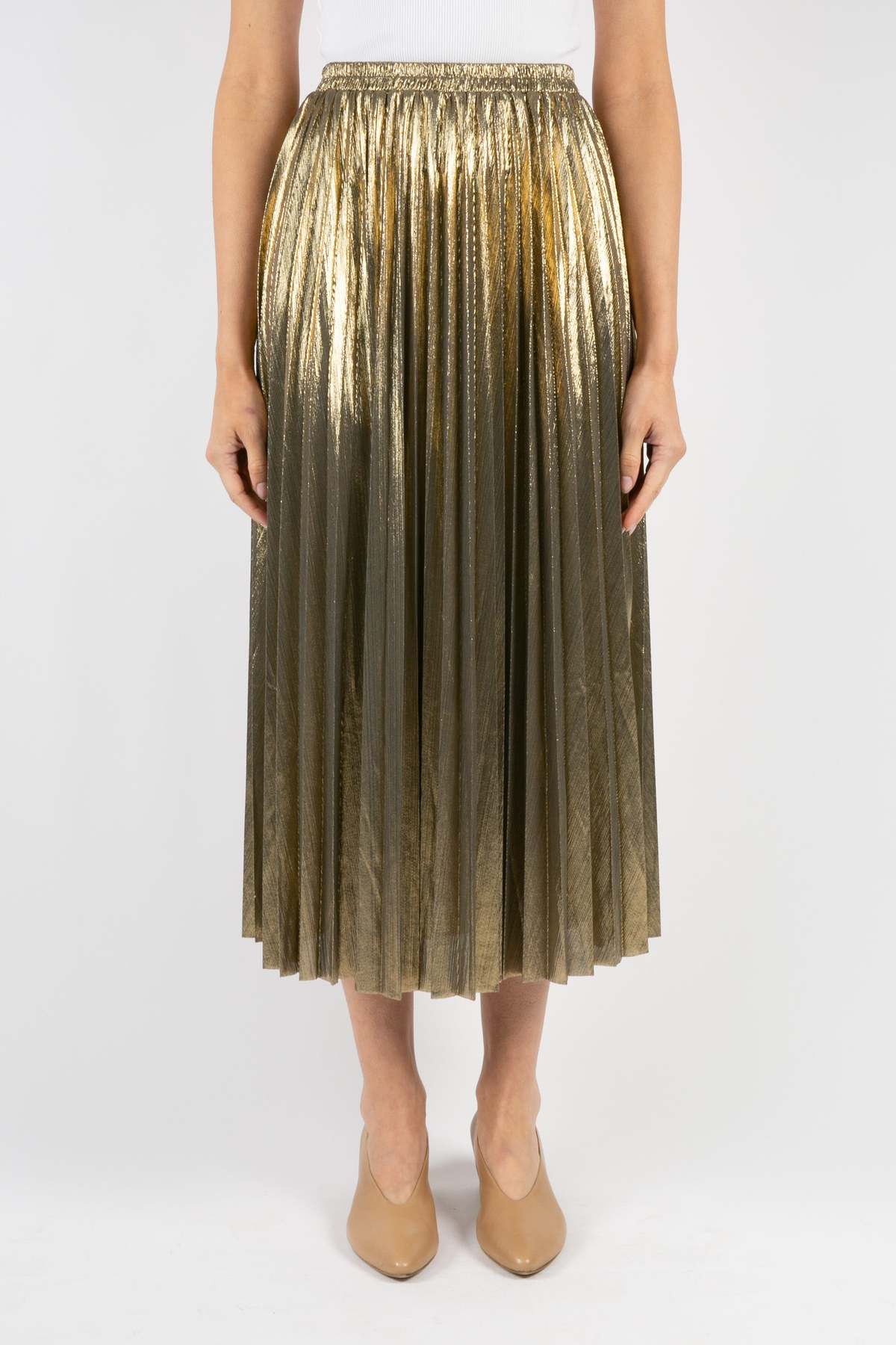 Vannina Vesperini Pleated Skirt - Gold | Garmentory