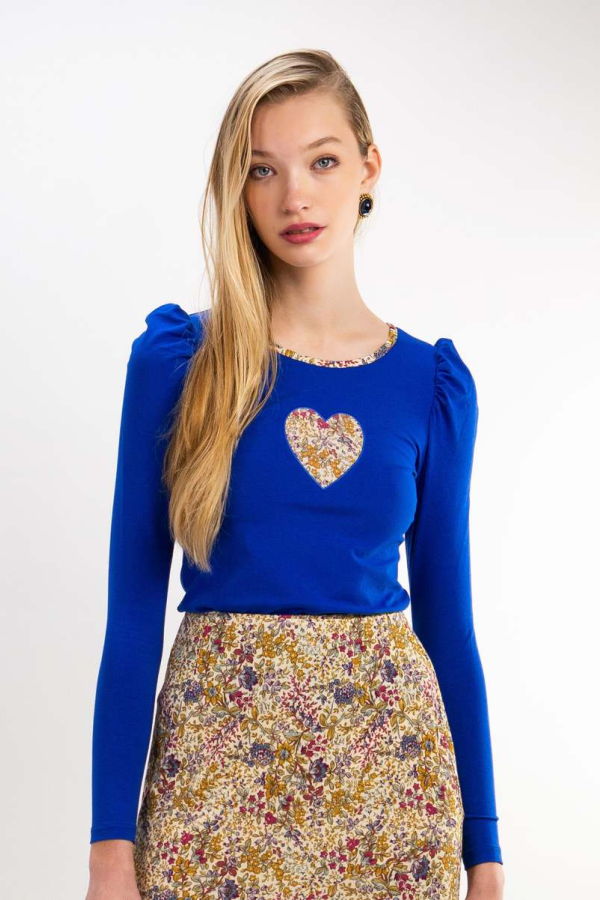 Kristinit Caron Heart Top - Blue