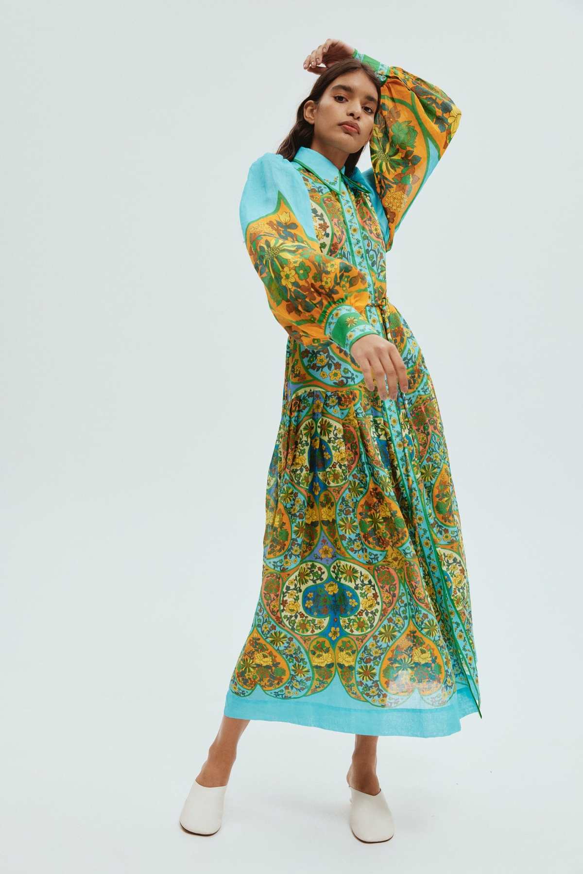 green emerald velvet dress Franca Shirtdress – REQUISITE main image 0