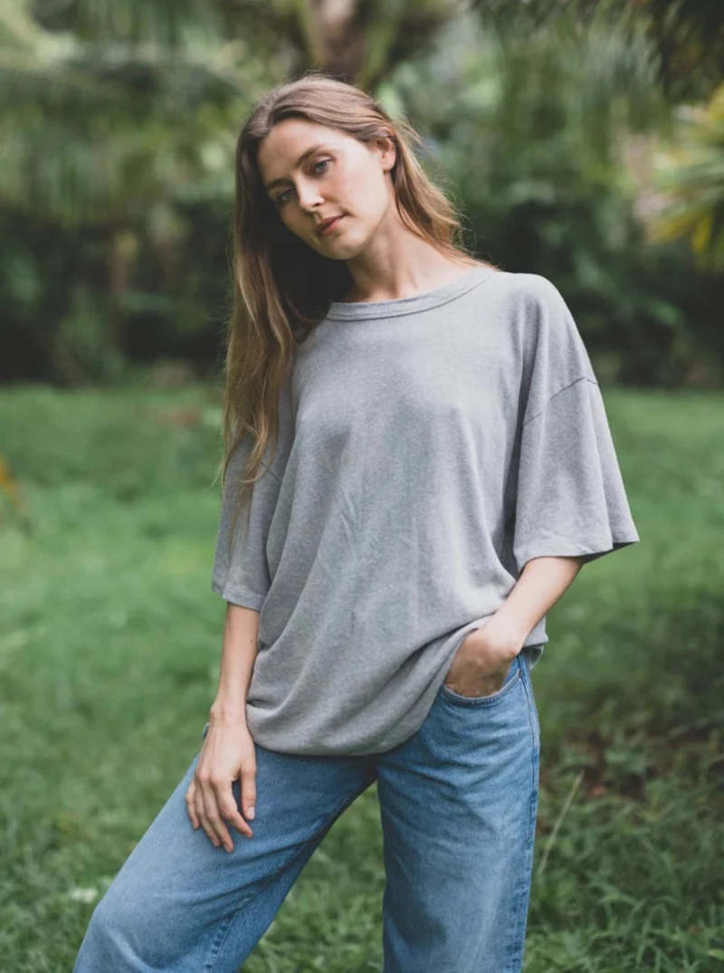 Jungmaven Heathered Vernon Oversized Tee - Athletic Grey