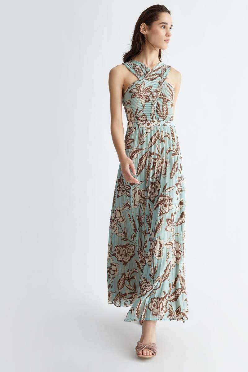 knee length dresses for ladies Liu Jo Long Floral Dress / Light Blue