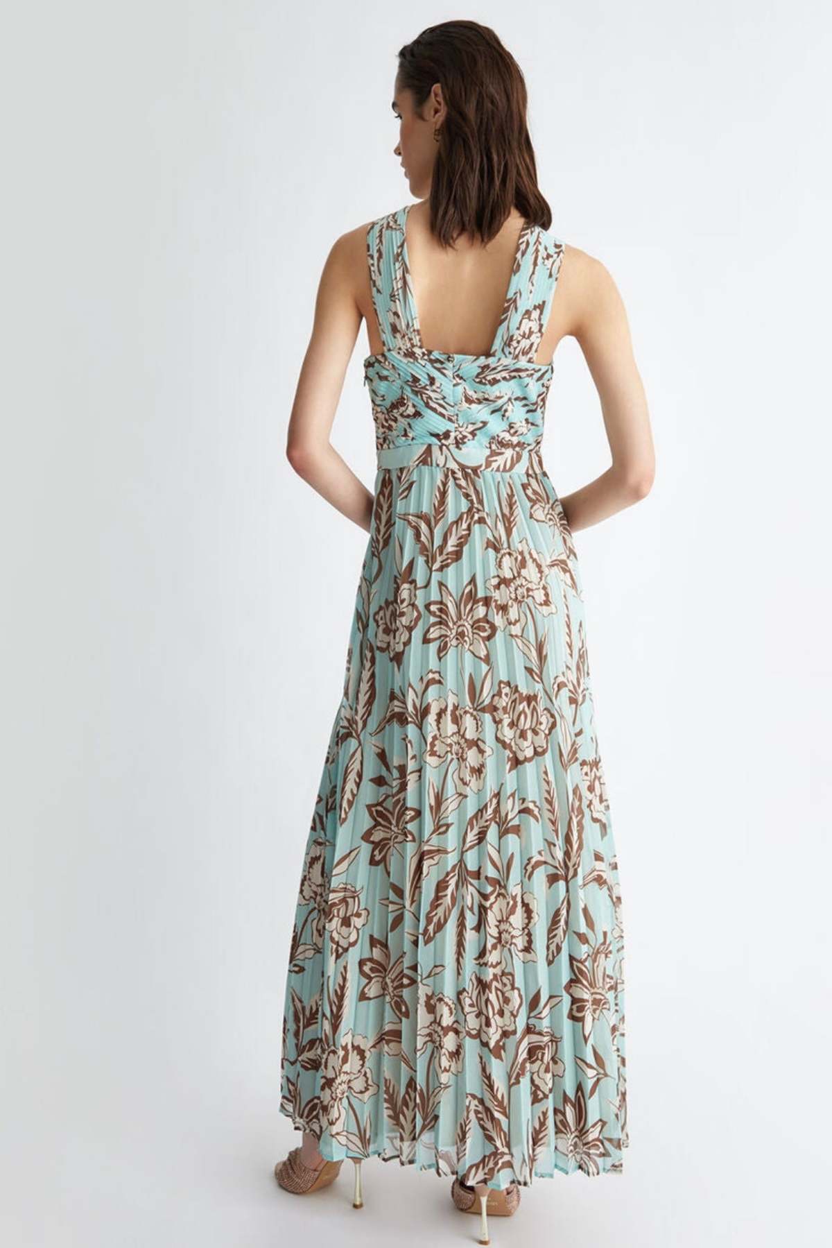 knee length dresses for ladies Liu Jo Long Floral Dress / Light Blue main image 1