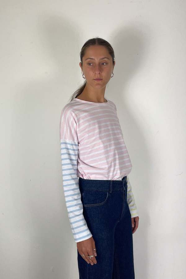 Saint James Pastel Tricolour Carolles Top - Multi