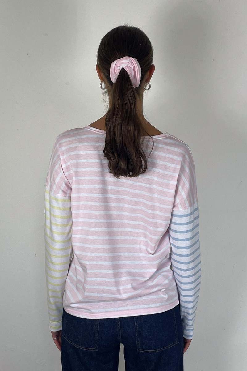 Saint James Pastel Tricolour Carolles Top - Multi